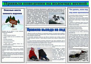 Правила поведения на водоемах весной"